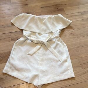 Aritzia Strapless Ruffle romper